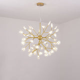 Minimalist Led Bedroom Chandelier - Sputnik Firefly Suspension Light With Acrylic Features 45 / Gold