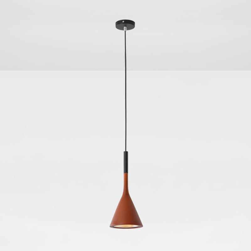 Modern Resin Geometric Hanging Lamp With 1 Bulb - Bedroom Ceiling Lighting Orange