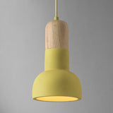 Minimalist Cement Hanging Lamp - Flashlight Inspired 1 Head Ceiling Lighting For Dining Room Yellow
