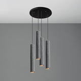 Nordic Style Grey Cement Cylinder Pendant Light For Dining Room Ceiling 4 / Medium