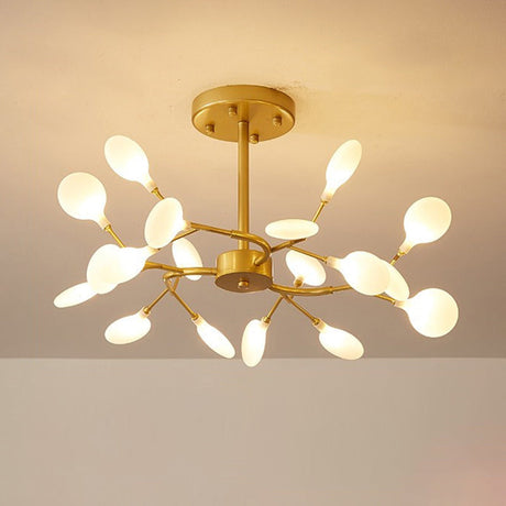 Simplistic Metal Swirling Chandelier Pendant Light With Led Ideal For Dining Room Decor 18 / Cream