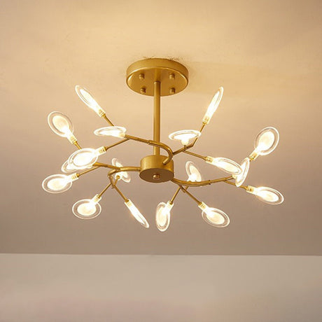 Simplistic Metal Swirling Chandelier Pendant Light With Led Ideal For Dining Room Decor 18 / Clear