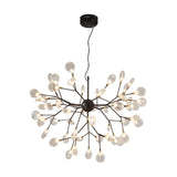 Nordic Sputnik Firefly Led Suspension Light: Modern Glass Chandelier For Living Room 63 / Black