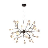 Nordic Sputnik Firefly Led Suspension Light: Modern Glass Chandelier For Living Room 27 / Black