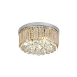 Contemporary Chrome Flush Mount Ceiling Light With Rectangular-Cut Design Available In 2/4/6 Lights