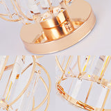 Modern 1-Light Semi Flush Mount Ceiling Light With Rectangular-Cut Crystal And Gold Lantern Frame