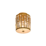 Modern Metal And Crystal Cylinder Flush Mount Light With Gold Ceiling Fixture

Or

Gold Light: