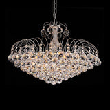 Modern 8-Light Hanging Cascade Chandelier - Chrome/Gold Finish With Crystal Ball Shades 16/19.5 Wide