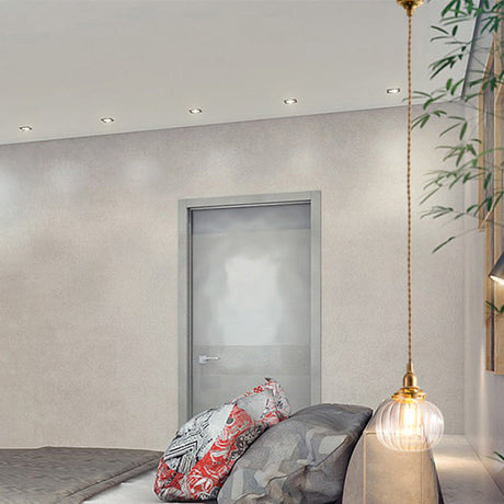 Vintage Geometrical Blown Glass Pendant Hanging Lamp In Gold - 1-Light For Restaurants