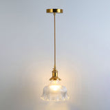 Retro Glass Pendant Light With Gold Shading For Restaurants - 1 Head Suspended Ceiling Fixture / B