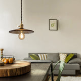 Amber Glass Retro Style Flared Pendant Ceiling Light - Restaurant Lighting