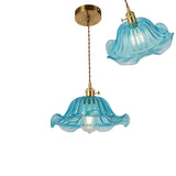 Vintage Ribbed Glass Pendant Lamp In Brass For Dining Room - Single Bulb Hanging Light / E