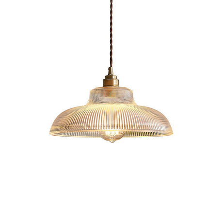 Retro-Style Clear Glass Hanging Lamp For Dining Room With Single-Bulb Pendant Cover