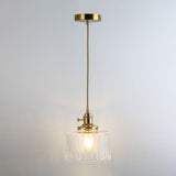 Shaded Pendant Light With Clear Textured Glass - Simplicity Series / S