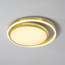 Minimalist Led Flush Mount Lighting In Gold - Geometrical Acrylic Fixture For Living Room / White