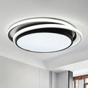 Modern Ultrathin Led Flush Mount Acrylic Round Ceiling Light For Living Room Black / 15’ White