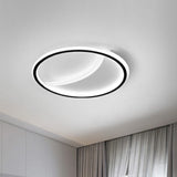 Contemporary Round Black Acrylic Led Flush Ceiling Light - Ultrathin & Stylish / White A