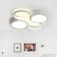 Sleek Study Room Led Flush Mount Ceiling Light - Acrylic Simplified White / 19.5’ Warm