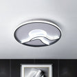 Black Sun & Mountain Nordic Flush Mount Led Lighting Fixture With Acrylic Shade / 16.5’ White
