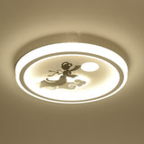 Nordic Style Led Flush Mount Ceiling Light In White - Circular Bedroom Lighting Fixture / Portrait