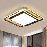 Modern Acrylic Rhombus Flush Light In Black & White: Led Ceiling Fixture Black - White / 16.5’
