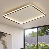 Minimalist Acrylic Black Led Flush Mount Fixture - Rectangular Frame / 19.5 Third Gear