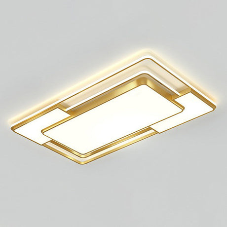 Modern Geometric Led Flush Mount Gold Ceiling Light For Living Room / 23.5’ Warm