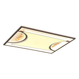 Geometric Led Flush Mount Ceiling Light In Coffee - Simplicity For Living Room