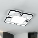 Thin Black Led Flush Mount Ceiling Light For Living Room With Acrylic Simplicity Design / 19.5 Warm