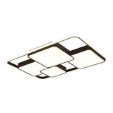 Modern Black Led Flushmount Ceiling Light: Splicing Square Aluminum Design