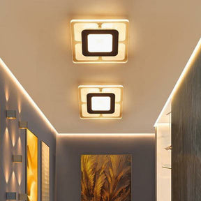 Modern Square Flush Led Ceiling Light Fixture For Bedroom Clear Acrylic Design / 8’ Warm