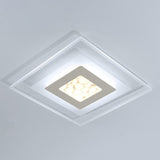 Modern Square Flush Led Ceiling Light Fixture For Bedroom Clear Acrylic Design / 8’ 2 Color