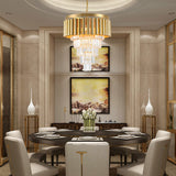 Modern Conical Chandelier Light With Crystal And Metal Accents - 5/8/10 Lights Ceiling Fixture In