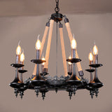 Black Retro Candelabra Chandelier For Dining Room Suspension Lighting 8 /