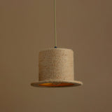 Industrial Style Single Ceiling Pendant Light In Brown With Shaded Hemp Rope