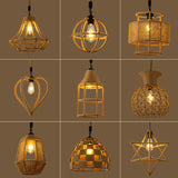 Vintage Hemp Rope Hanging Light: Single-Bulb Pendant For Restaurants In Brown