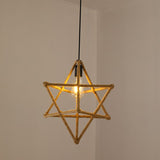 Vintage Hemp Rope Hanging Light: Single-Bulb Pendant For Restaurants In Brown / G