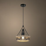 Rustic Hemp Rope Pendant Light Fixture - Brown 1 Bulb Hanging / A
