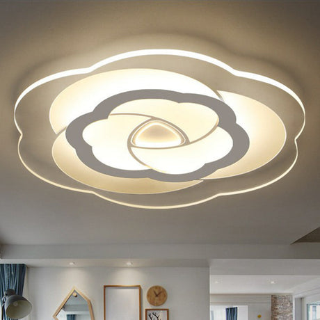 Nordic Flower Flush Acrylic Led Ceiling Light For Living Room Clear / 16.5 Warm