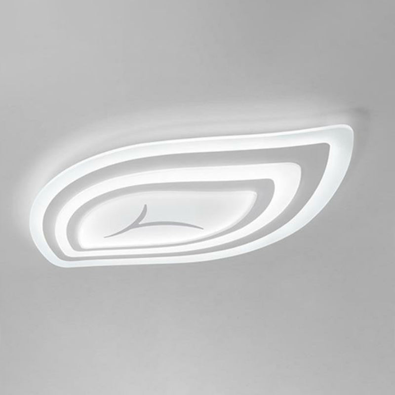 Simplicity Acrylic Living Room Led Flush Mount Ceiling Light In White / 14