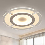 Minimalist Clear Led Flush Mount Fixture For Living Room - Metallic Circular Lighting / 16.5 Warm