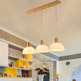 Nordic Style White Glass Ceiling Lamp With 3 Bulbs For Dining Room