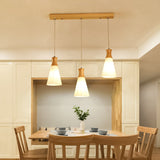 Contemporary White Glass 3-Headed Hanging Light For Dining Room Ceiling / A Linear