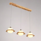 Contemporary White Glass 3-Headed Hanging Light For Dining Room Ceiling / C Linear