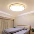 Contemporary Wood Led Flush Ceiling Light For Bedrooms - White / 12’ Warm
