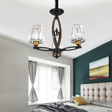 Vintage Tapered Crystal Block Ceiling Light - 3/6 Lights Black Ideal For Dining Room 3 /