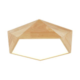 Japanese Wood Led Flush Mount Ceiling Light For Kids Bedroom