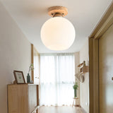 White Glass Led Flush Mount Lighting With Nordic Design Shaded Entryway Ceiling Light Fixture
