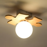 White Glass Led Flush Mount Lighting With Nordic Design Shaded Entryway Ceiling Light Fixture / D