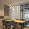 Led Floral Ceiling Chandelier - Modern Metallic Dining Room Light Chrome / 21.5’ Warm